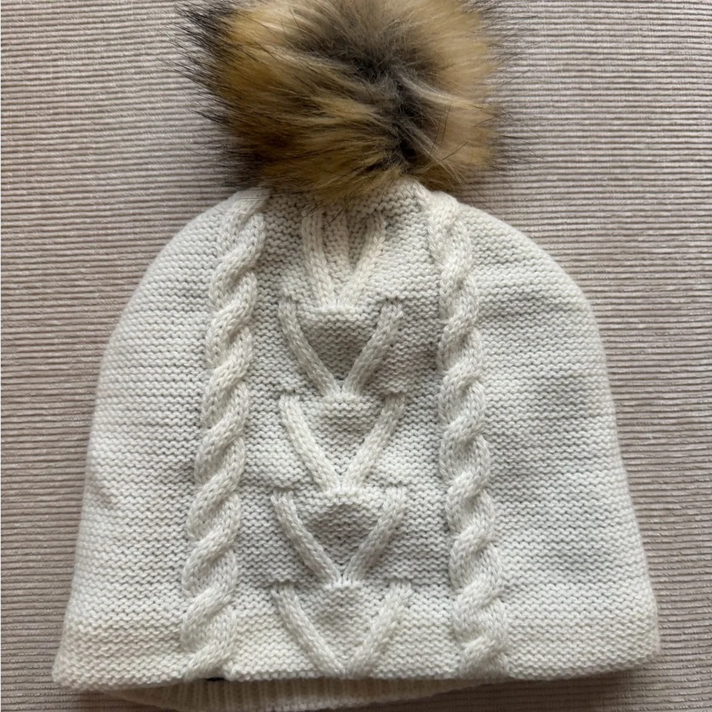 Callaway Ladies Pom Pom Golf Beanie Hat - White - Picture 3 of 4